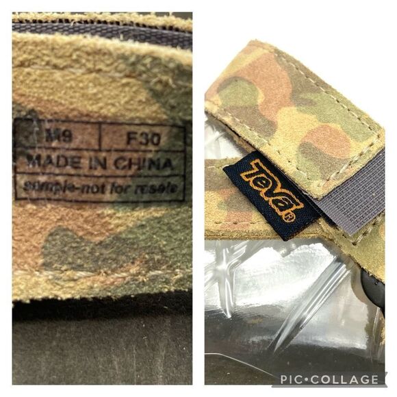 Teva Men’s Rare Original Universal Camo Leather Sandals New - Picture 11 of 12